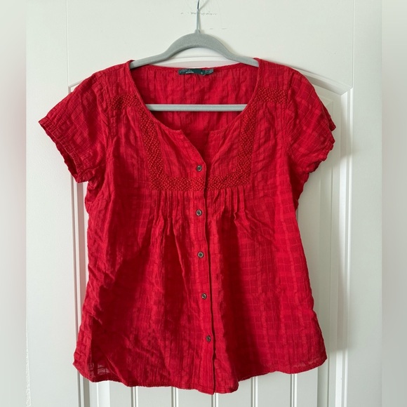 Women’s Red Prana Lucy Short Sleeve Blouse - Picture 2 of 6